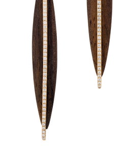 Rose Gold Ebony Wood Earrings 18 Karat