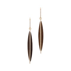 Rose Gold Ebony Wood Earrings 18 Karat