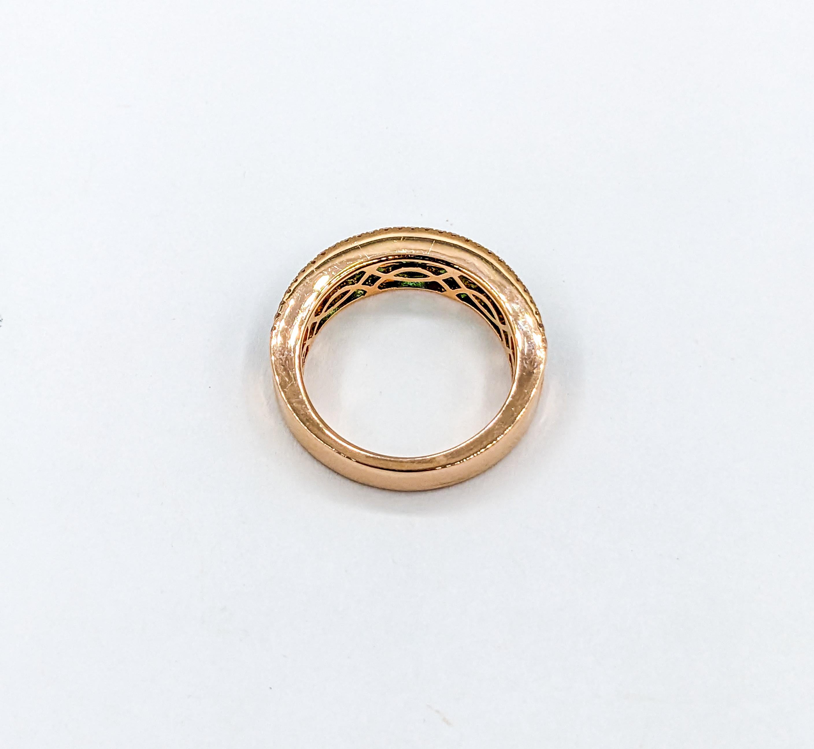 Bandring aus Roségold mit Smaragd und Diamant im Zustand „Neu“ im Angebot in Bloomington, MN