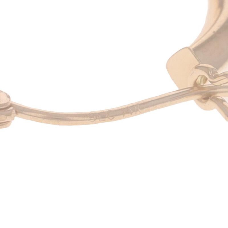 Orecchini a cerchio con foglie incise in oro rosa - 14k Nature con bordo a coltello in vendita 1