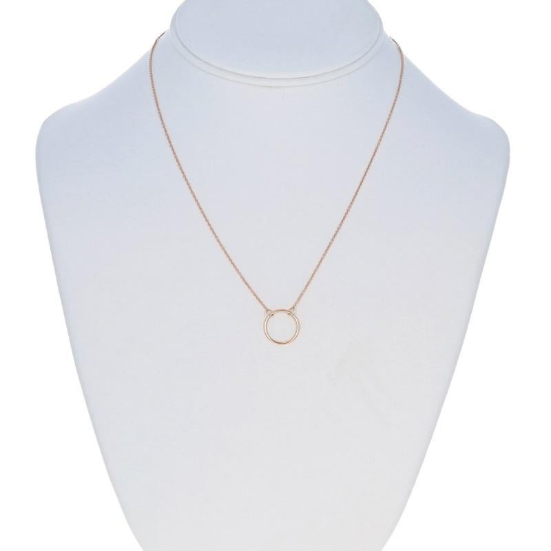 Collana con ciondolo a forma di cerchio dell'eternità in oro rosa da 16 3/4