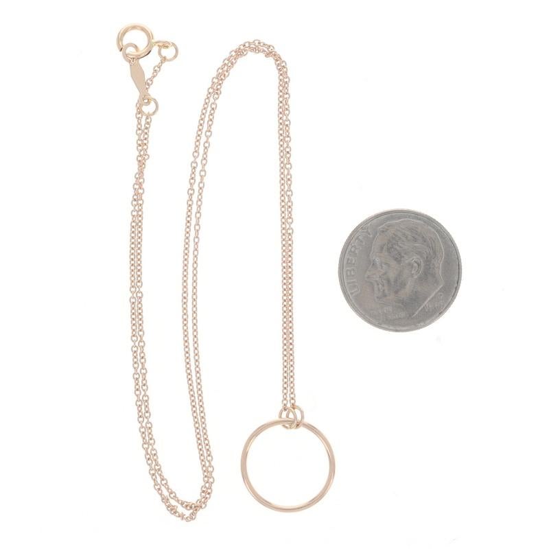 Donna Collana con ciondolo a forma di cerchio dell'eternità in oro rosa da 16 3/4