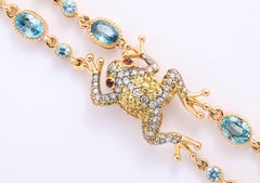 Rose Gold Fancy Link Gemstone and Diamond Strap Bracelet