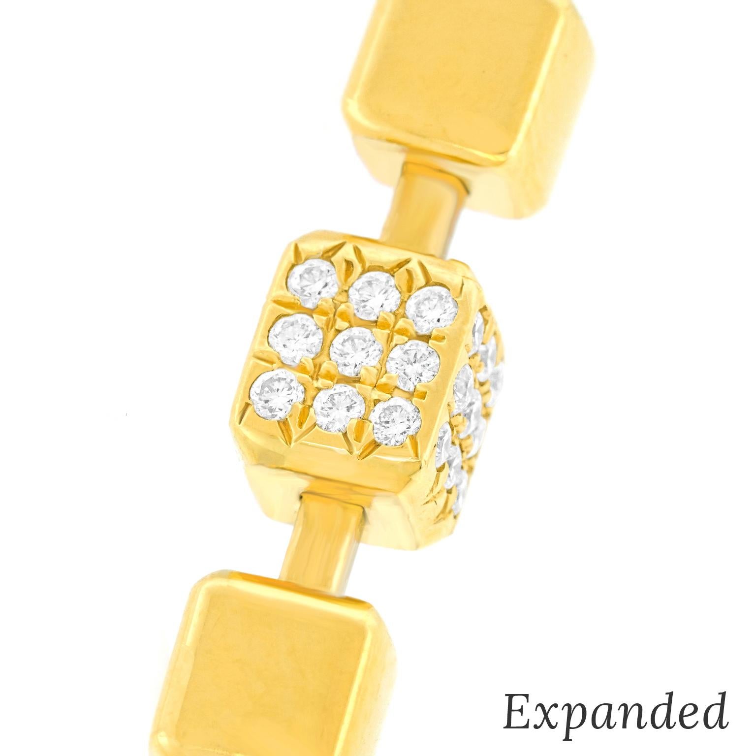 Bracciale flessibile in oro giallo con diamanti in vendita 2