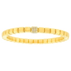 Yellow Gold Flexible Bracelet with Diamonds