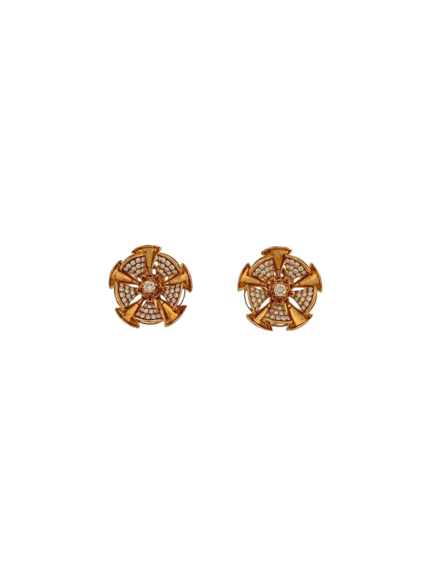 Set di gioielli con fiori in oro rosa e diamanti Nature in vendita 6
