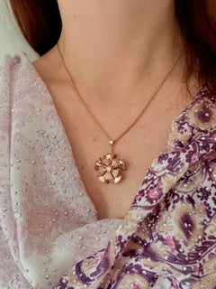 Rose Gold Flower Jewelry Set with Natural Diamonds
