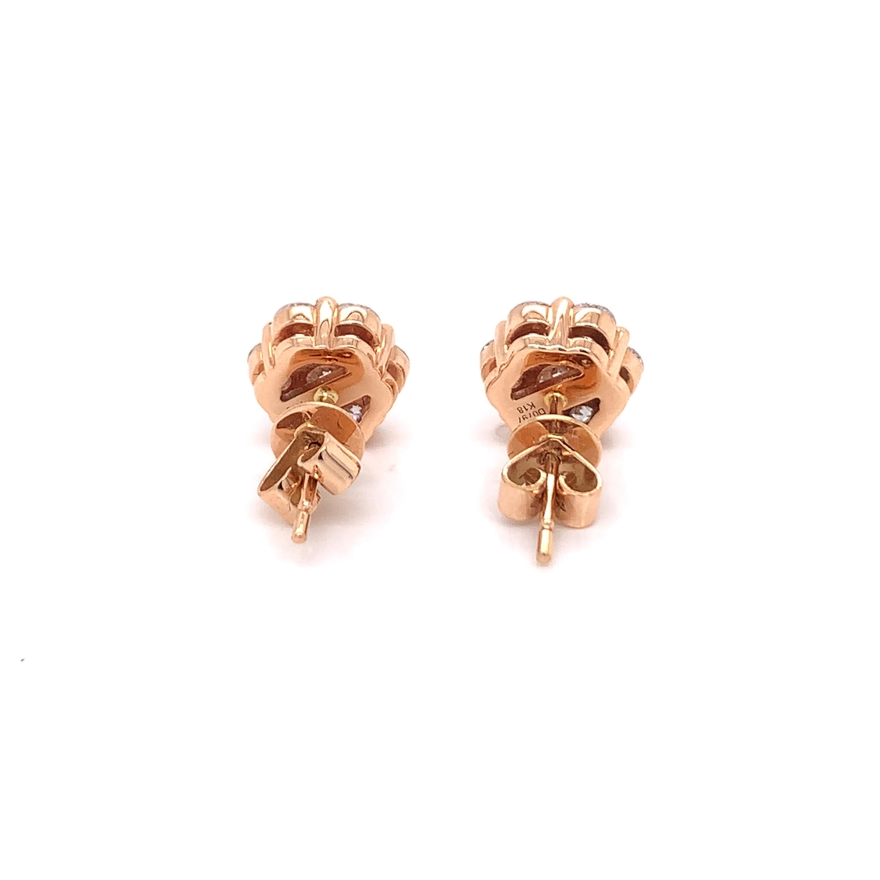 rose shaped stud earrings