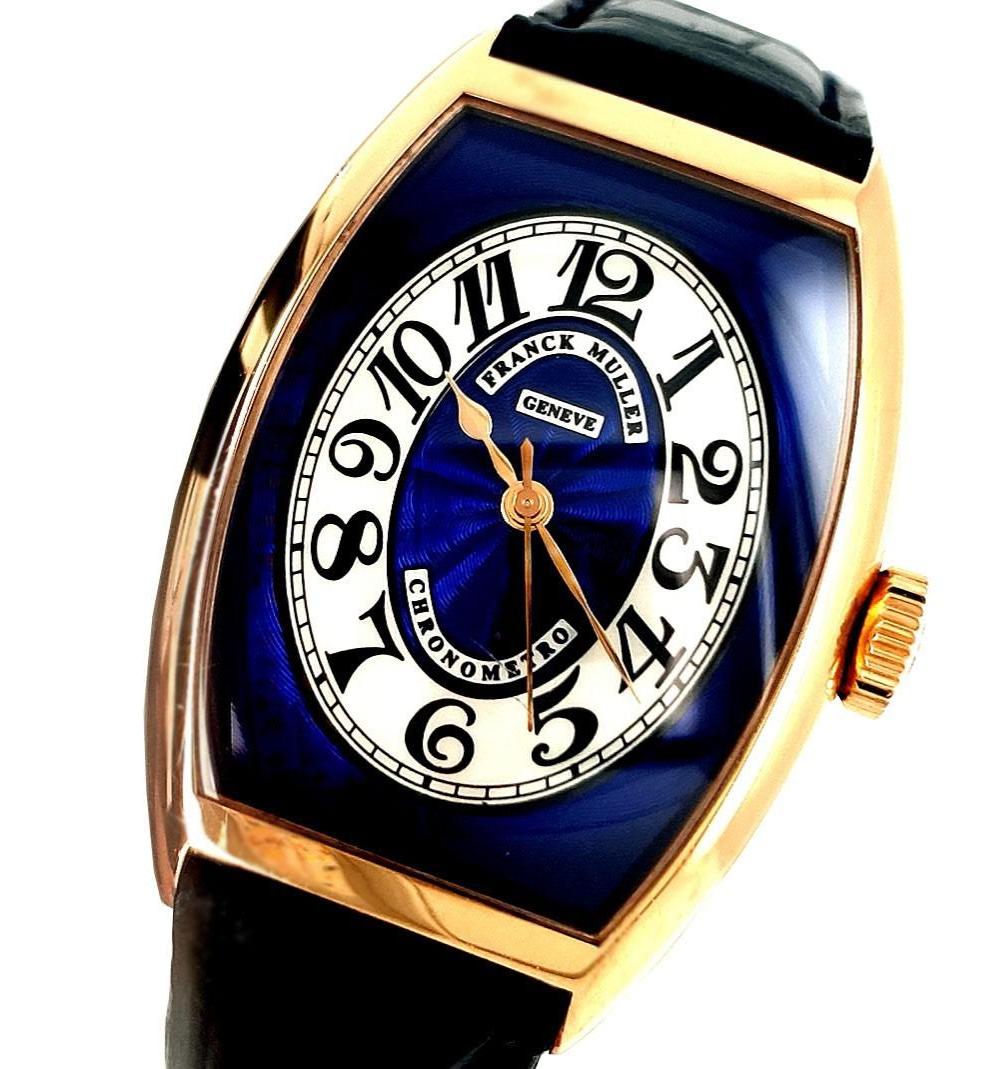 Rose Gold Franck Muller Cloisonné Blue Dial Chronometro 5850 Automatic 2