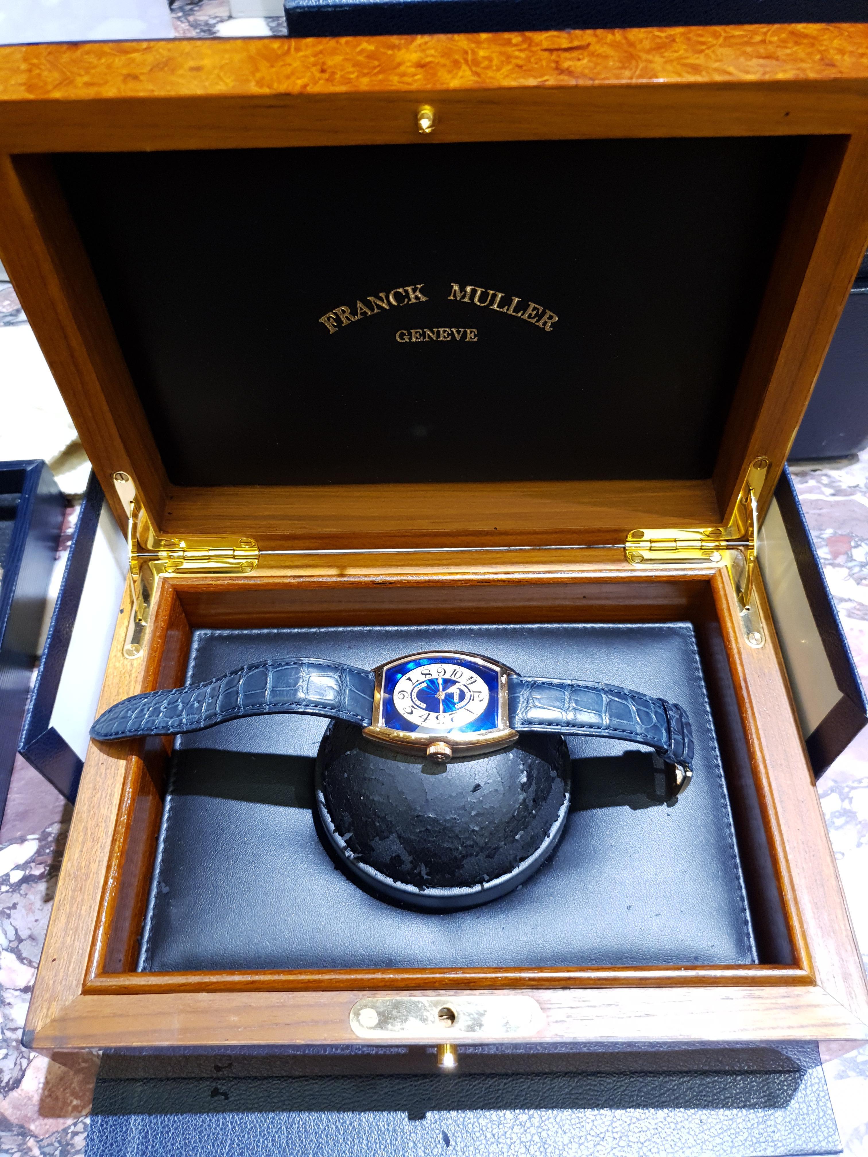 Rose Gold Franck Muller Cloisonné Blue Dial Chronometro 5850 Automatic 8