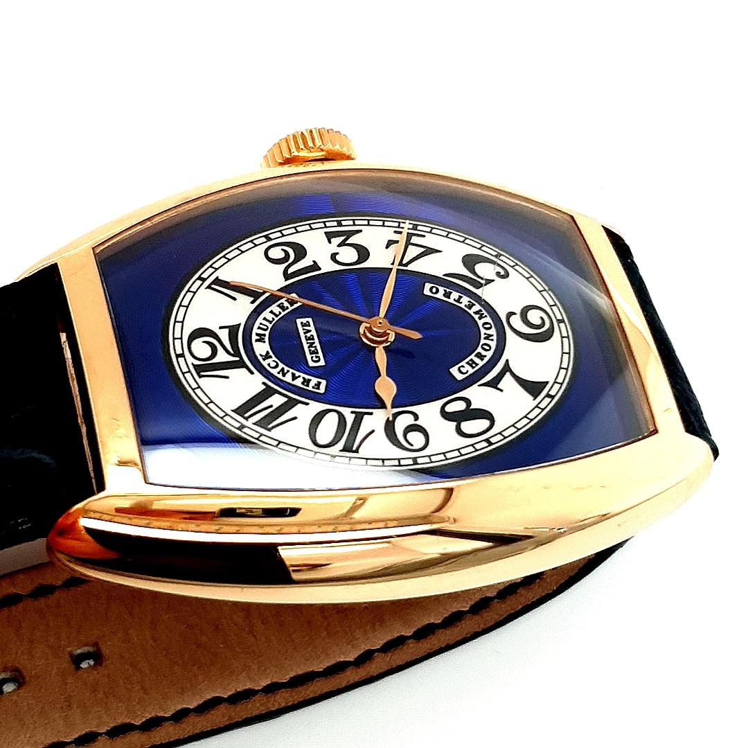 Artist Rose Gold Franck Muller Cloisonné Blue Dial Chronometro 5850 Automatic