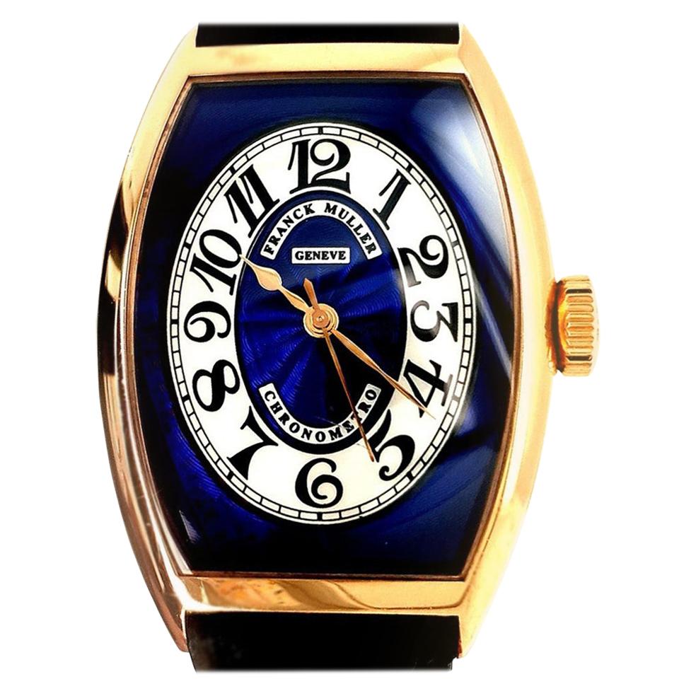Rose Gold Franck Muller Cloisonné Blue Dial Chronometro 5850 Automatic
