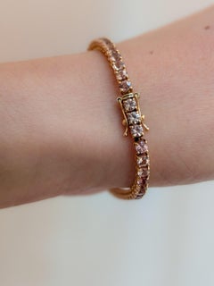 Roségold-Granat-Tennisarmband Hellrosa Granat 18k 750 Rose Gold MXHM