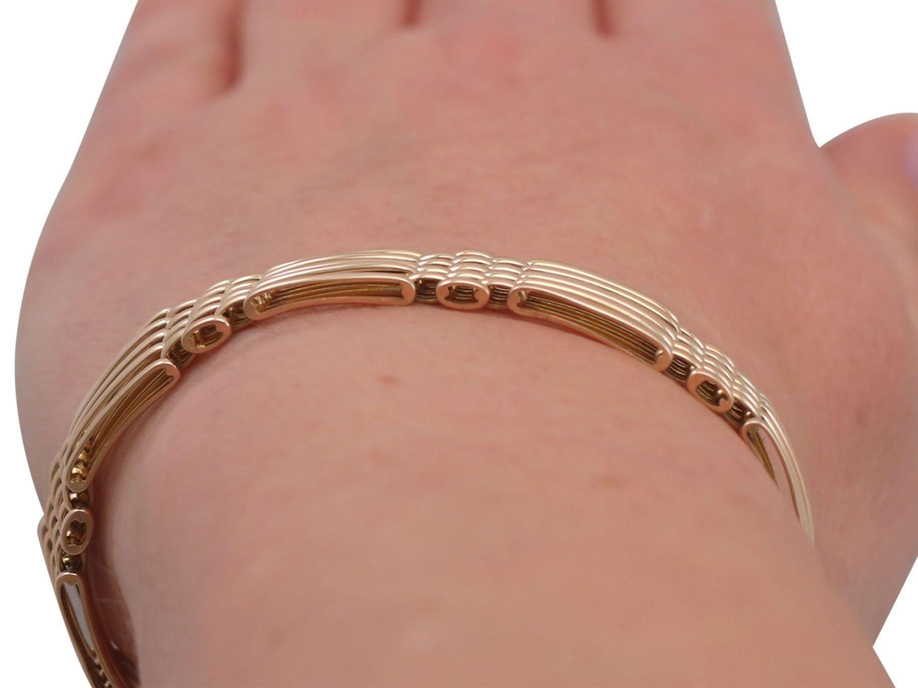 Rose Gold Gate Link Bracelet, Antique, circa 1910 6