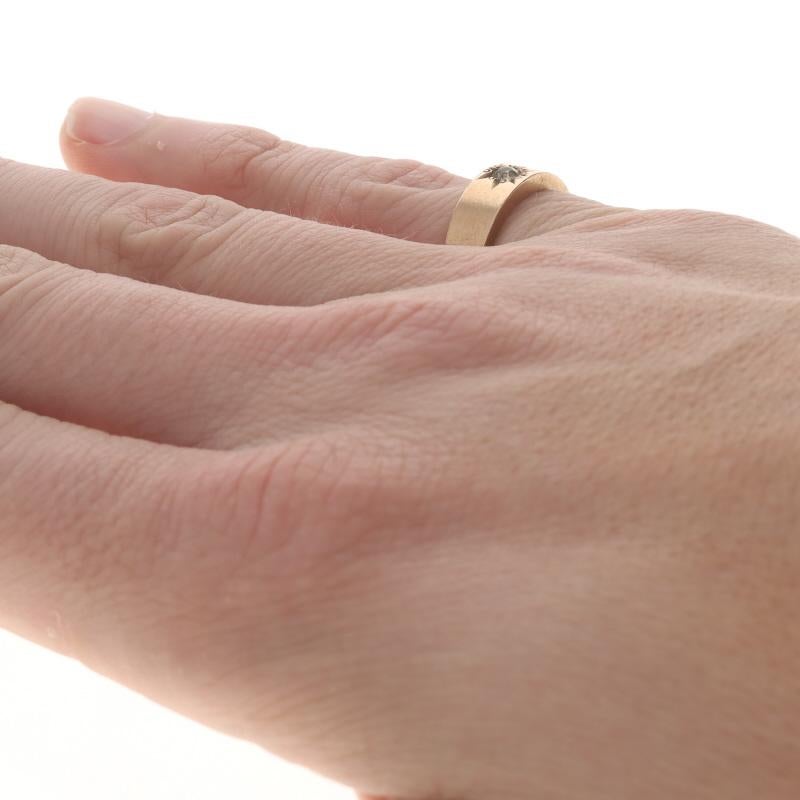 Rose Gold Glass Edwardian Starburst Men's Ring - 14k Antique Solitaire SZ 6 1/2 For Sale 2
