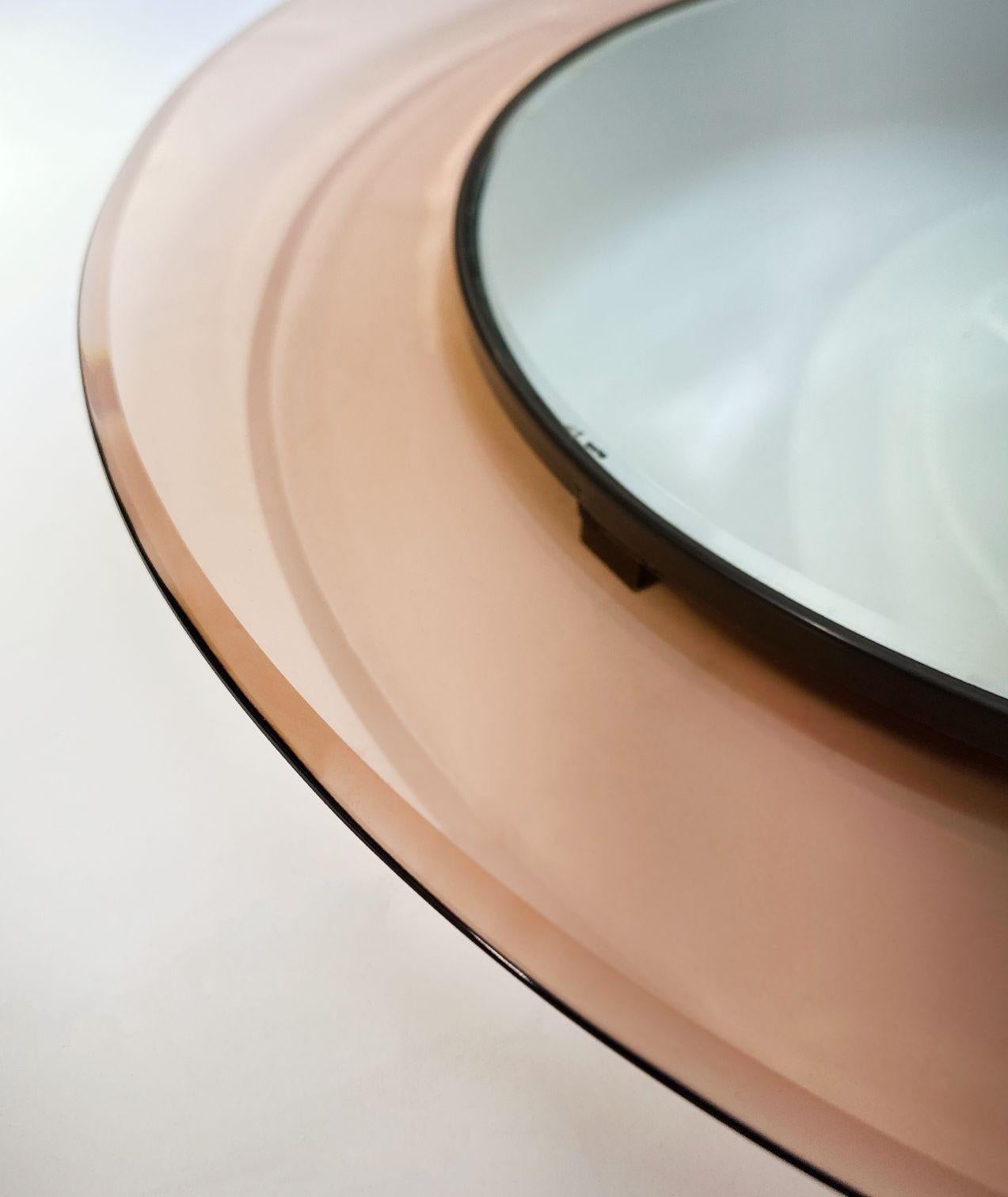 Italian Rose Gold Glass Mirror by Max Ingrand for Fontana Arte, Model 1669
