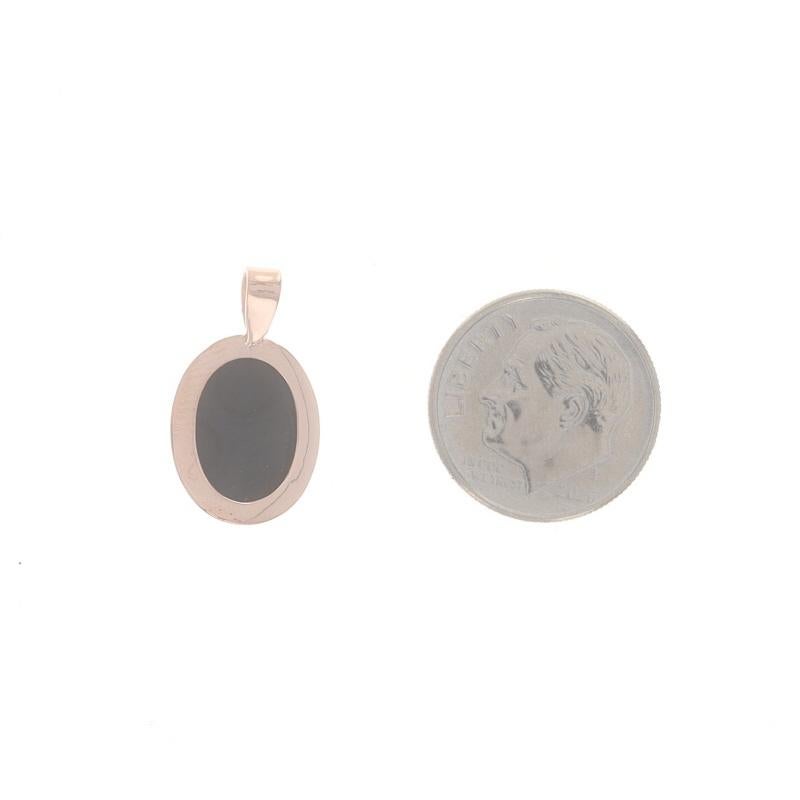 Women's Rose Gold Hardstone/Banded Agate Vintage Pendant - 10k Carved Cameo Silhouette For Sale