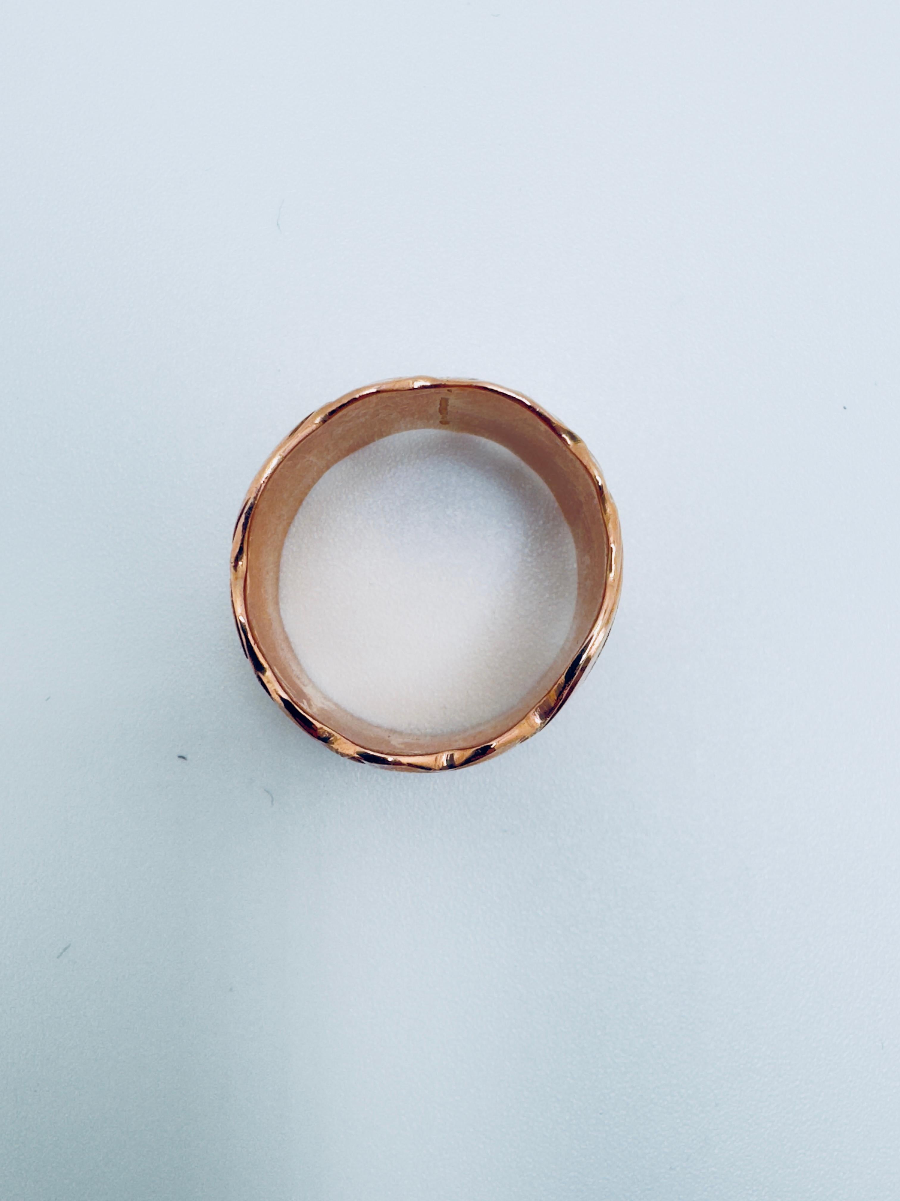 Bague hawaïenne à fleurs en or rose en vente 3