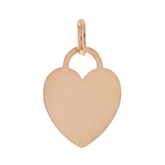 Rose Gold Heart Pendant - 14k Engraveable Love Charm Italy