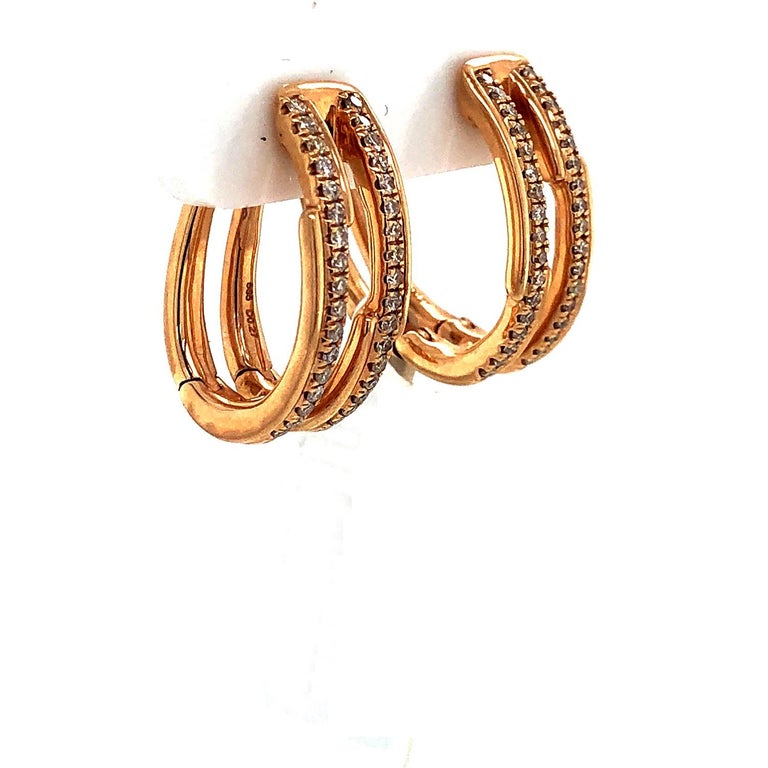 Rosa Hoop Earrings - Gold/White main image 1