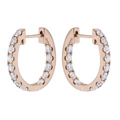 Rose Gold Huggies Hoop Diamond Earrings