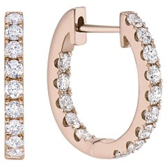 Rose Gold Huggies Hoop Diamond Earrings