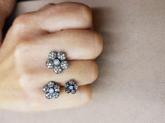 Rose Gold Icy Diamond Flower Cocktail Ring