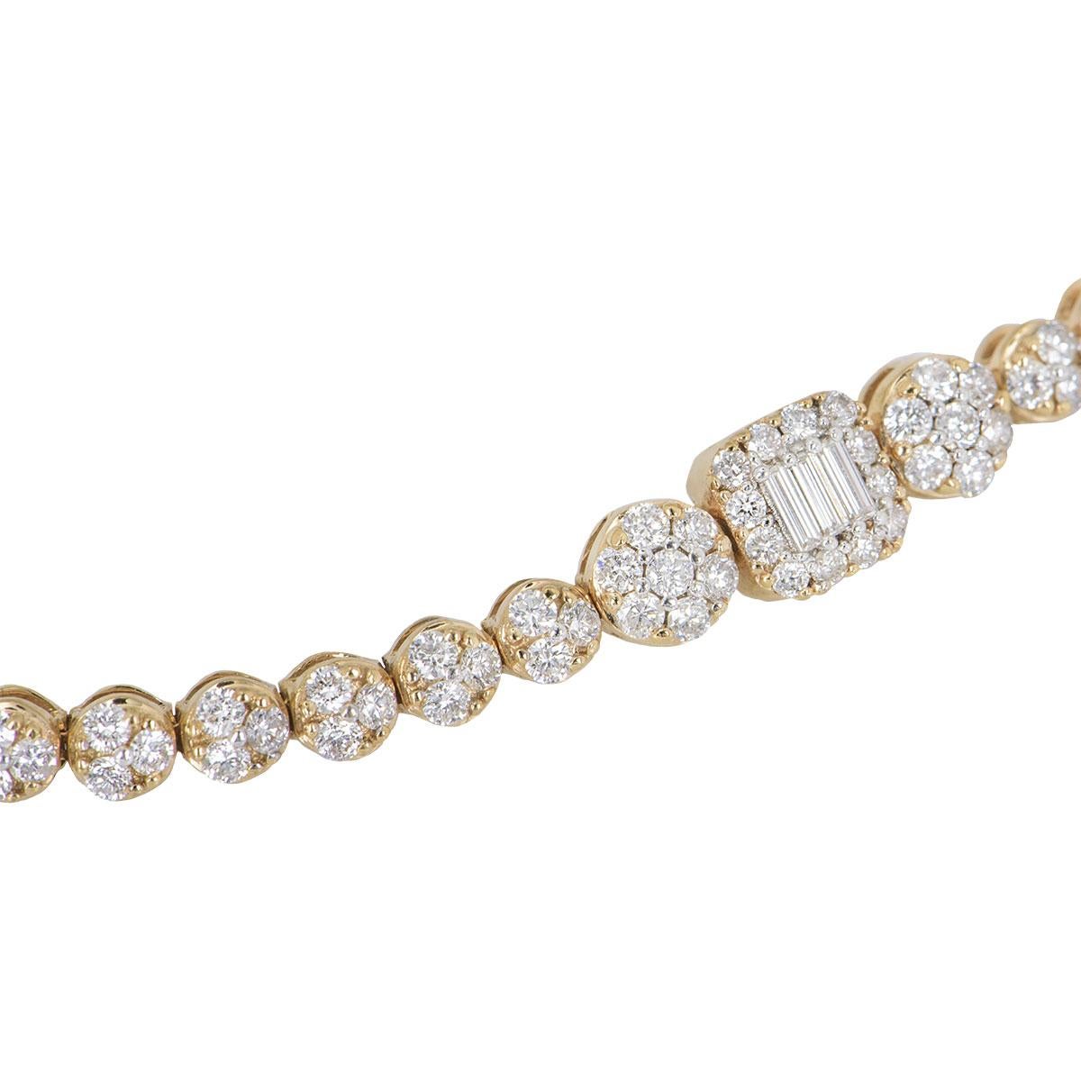 Rose Gold Illusion Set Diamond Line Bracelet In Excellent Condition In London, GB