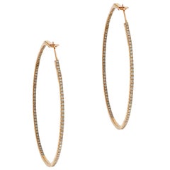 Rose Gold In-Out Diamond Hoops