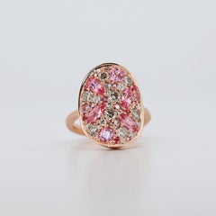 Rose Gold Intense Pink Spinel Champagne Diamond Pink Diamond Pink Sapphire Ring
