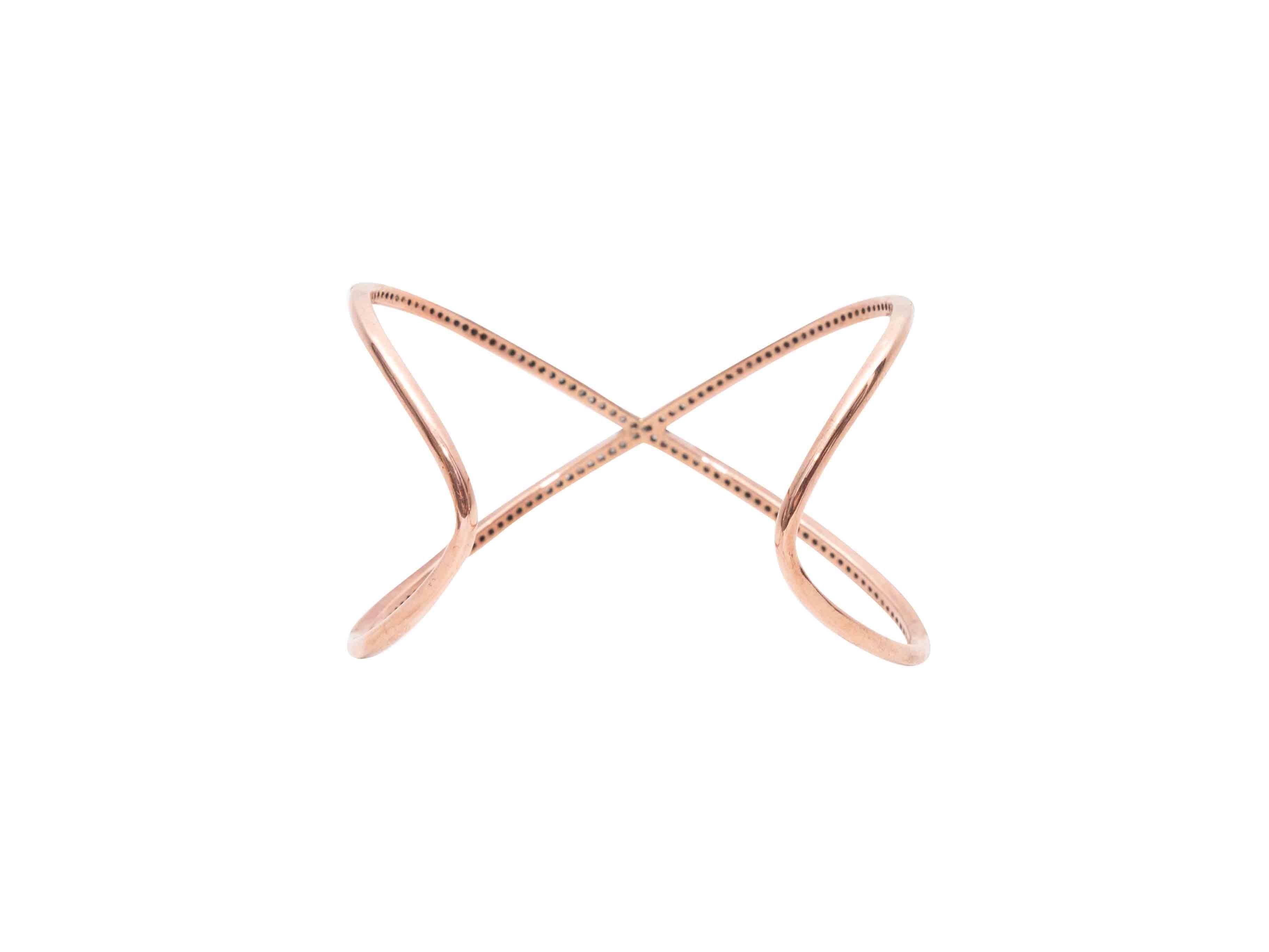 Bracciale con diamanti in pavé in oro rosa Jennifer Miller In condizioni buone in vendita a New York, NY
