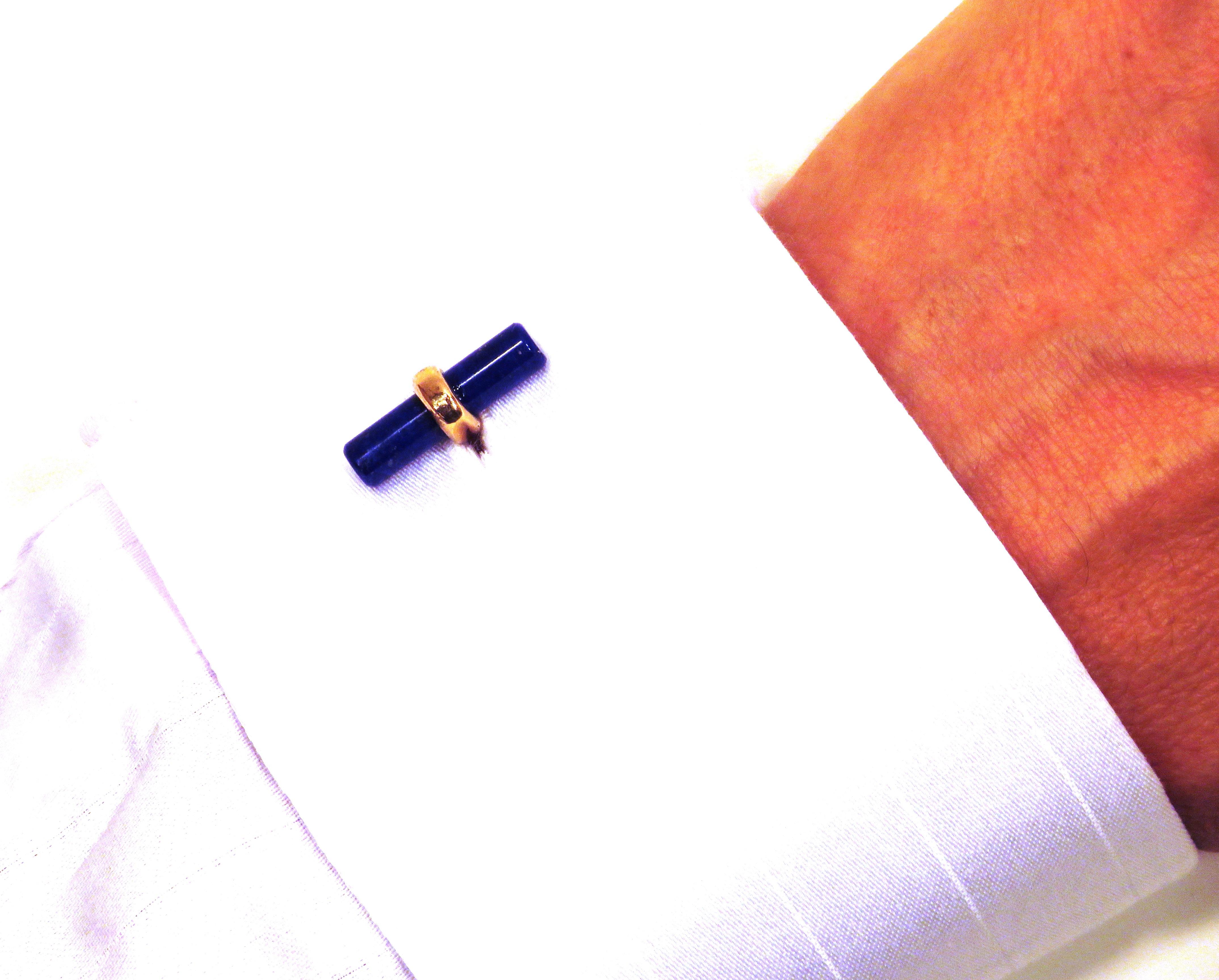 Modern Rose Gold Lapis Lazuli Cufflinks Handcrafted in Italy by Botta Gioielli