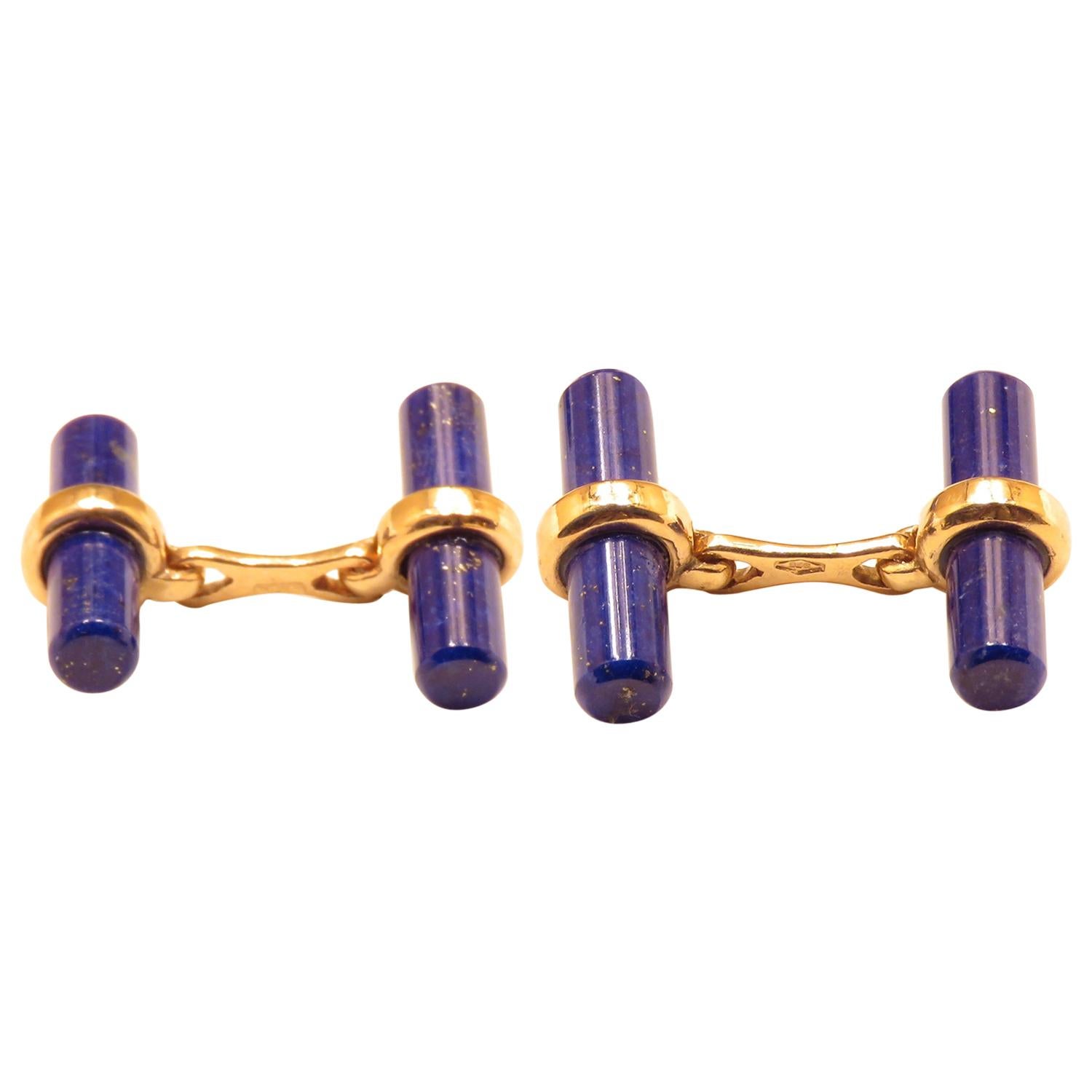 Rose Gold Lapis Lazuli Cufflinks Handcrafted in Italy by Botta Gioielli