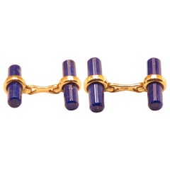 Rose Gold Lapis Lazuli Cufflinks Handcrafted in Italy by Botta Gioielli