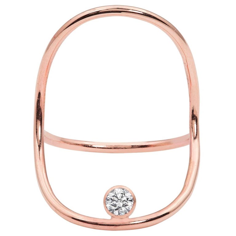 Rose Gold Minimalist Diamond Statement Ring at 1stDibs rose gold