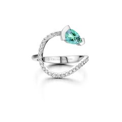 Rose Gold Mint Tourmaline Diamond Cocktail Ring