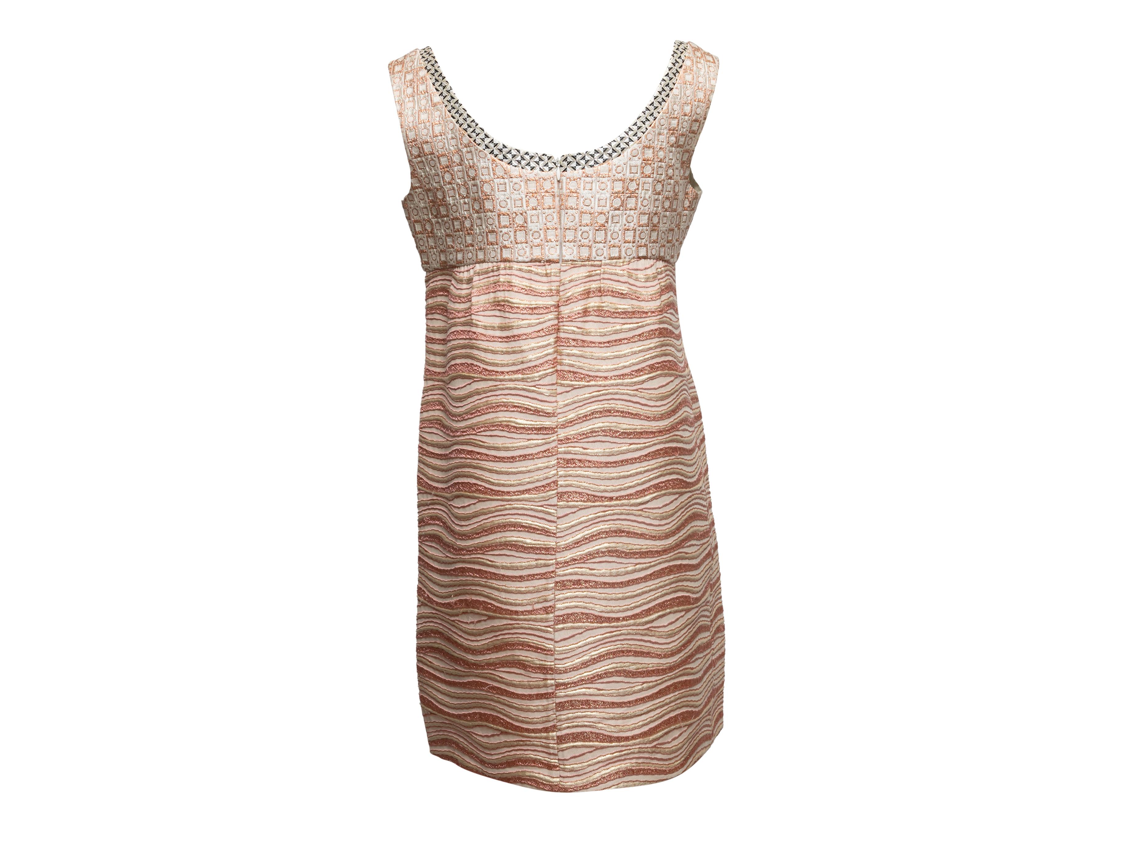 Rose & Gold Miu Miu Jacquard Sleeveless Mini Dress Size IT 44 1