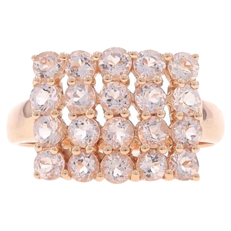 Morganit-Cluster-Cocktailring aus Roségold - 10k rund 2,00ctw im Angebot