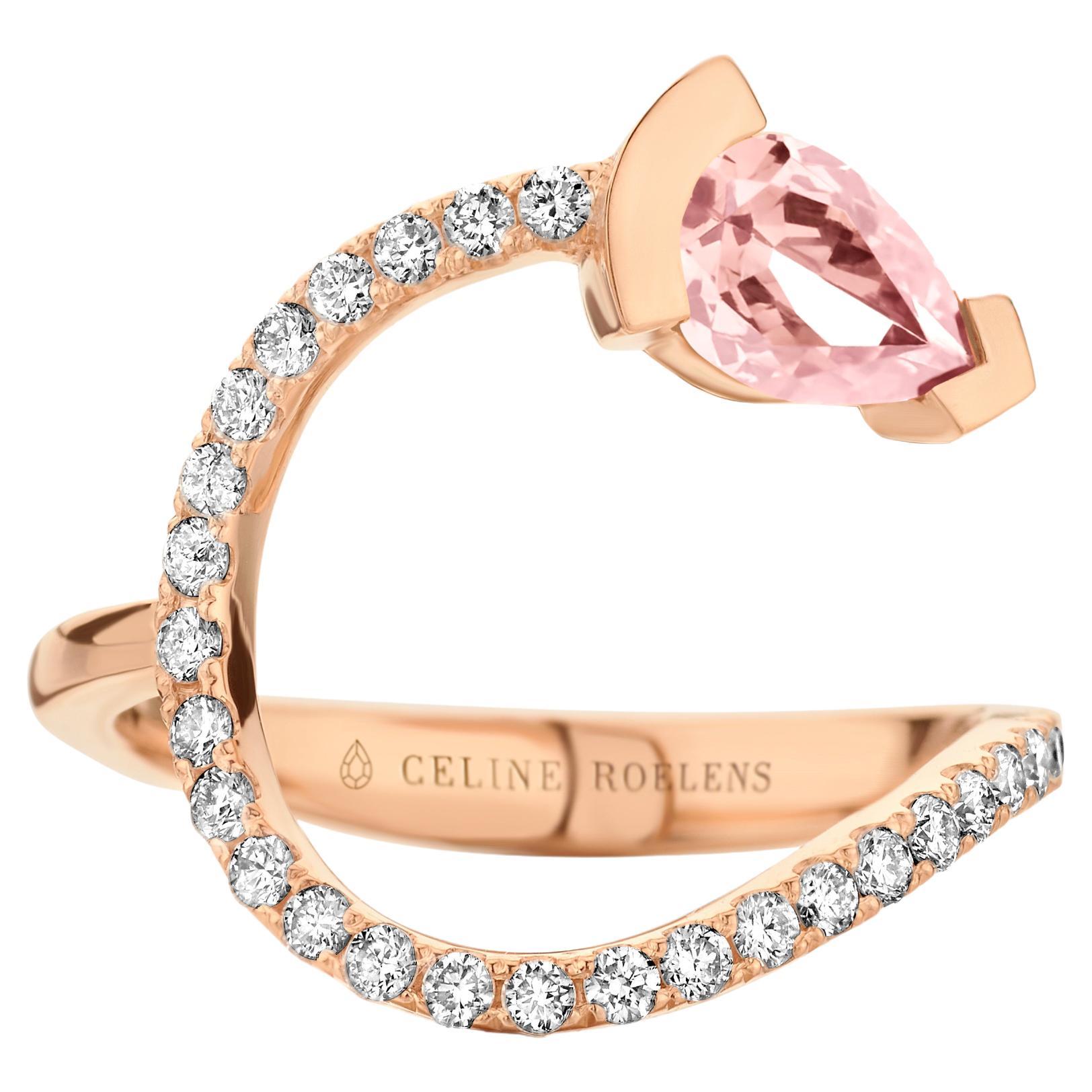Rose Gold Morganite Diamond Cocktail Ring