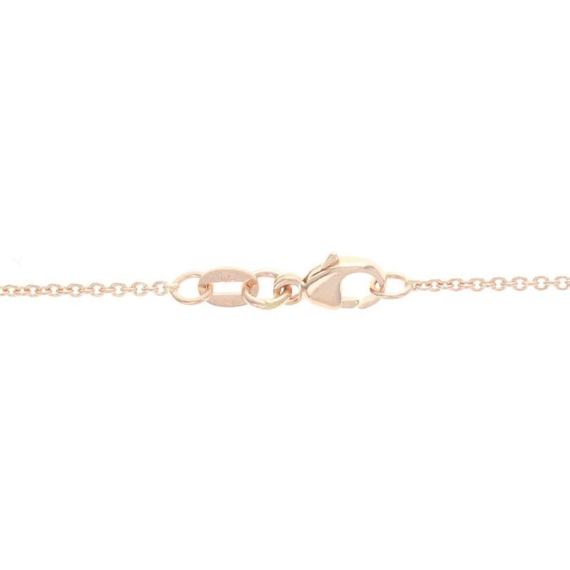 Women's or Men's Rose Gold Morganite & Diamond East-West Halo Necklace 16 1/4