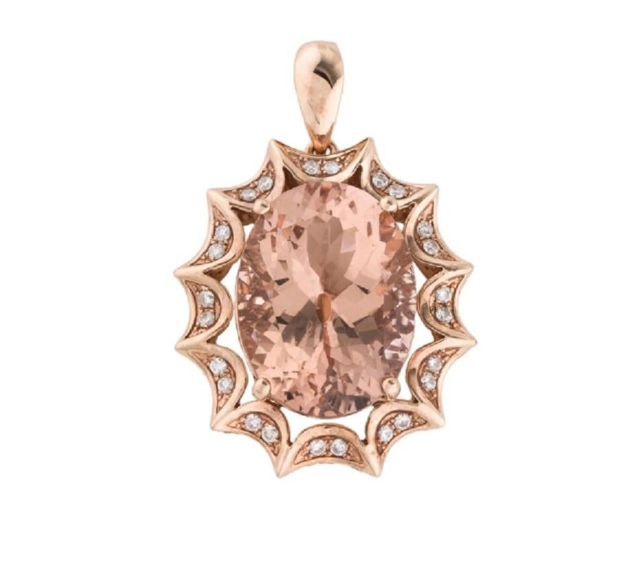 Victorian Rose Gold Morganite Pendant For Sale