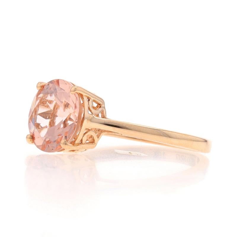 Round Cut Rose Gold Morganite Solitaire Ring - 10k Round 2.08ct Engagement
