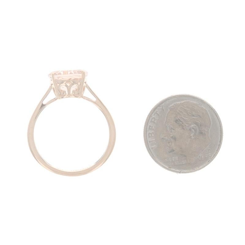 Women's Rose Gold Morganite Solitaire Ring - 10k Round 2.08ct Engagement
