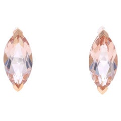 Orecchini pendenti in oro rosa con morganite - 10k Marquise 1.60ctw Pierced