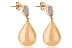 Rose Gold Multi-Color Gemstone Drop Earrings