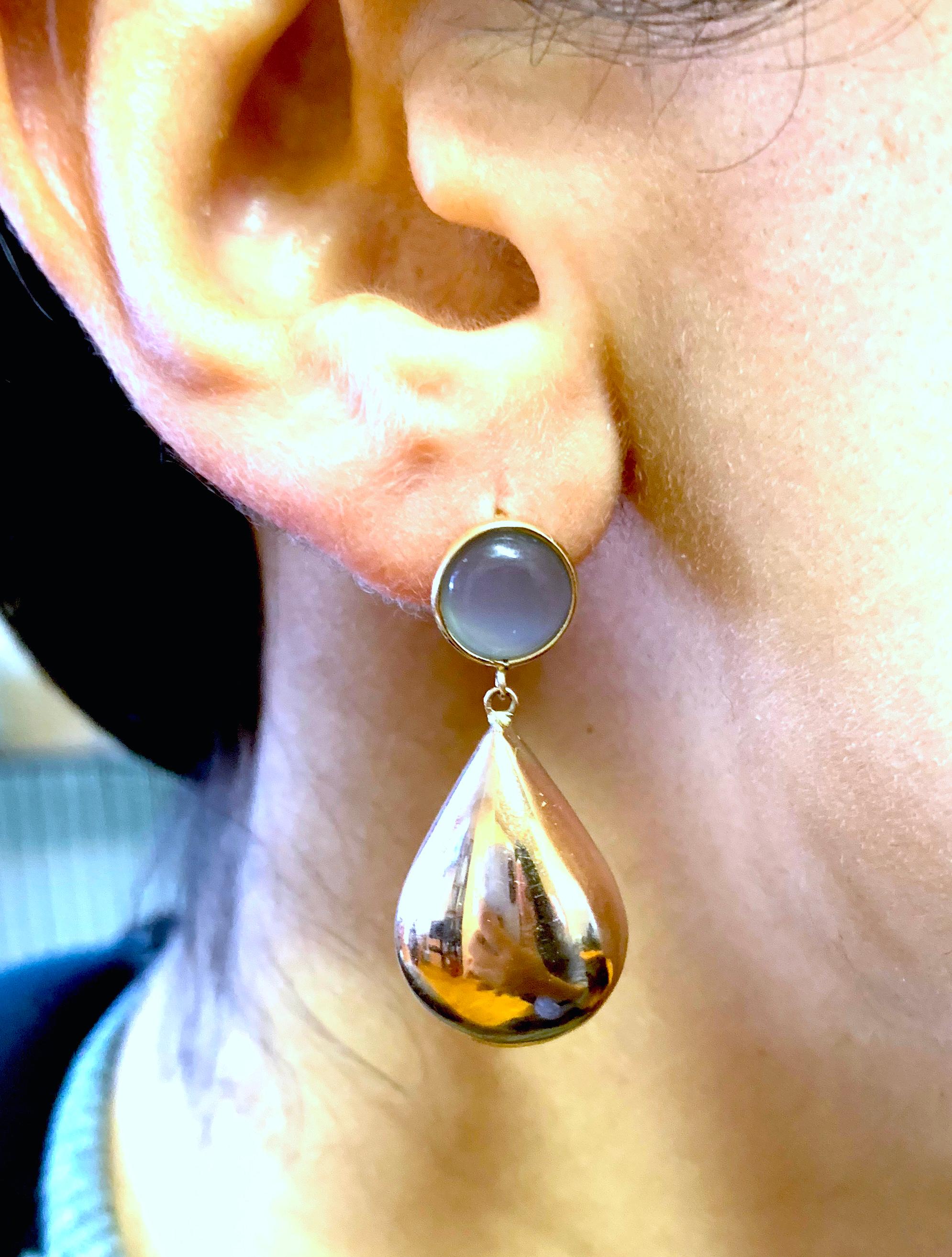 Contemporary Rose Gold Multi-Color Gemstone Drop Earrings