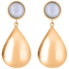 Rose Gold Multi-Color Gemstone Drop Earrings