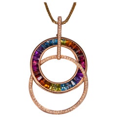 Rose Gold Multi-Gem Pendant