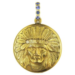 Rose Gold Native American Chief Pendant
