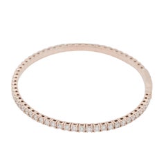 Rose Gold Natural Diamond Tennis Stretch Style Bangle Bracelet